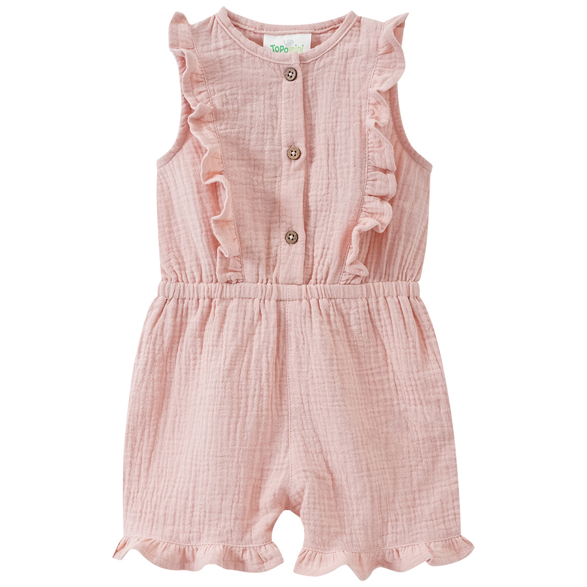 Baby Musselin-Overall mit Rüschen von Topomini