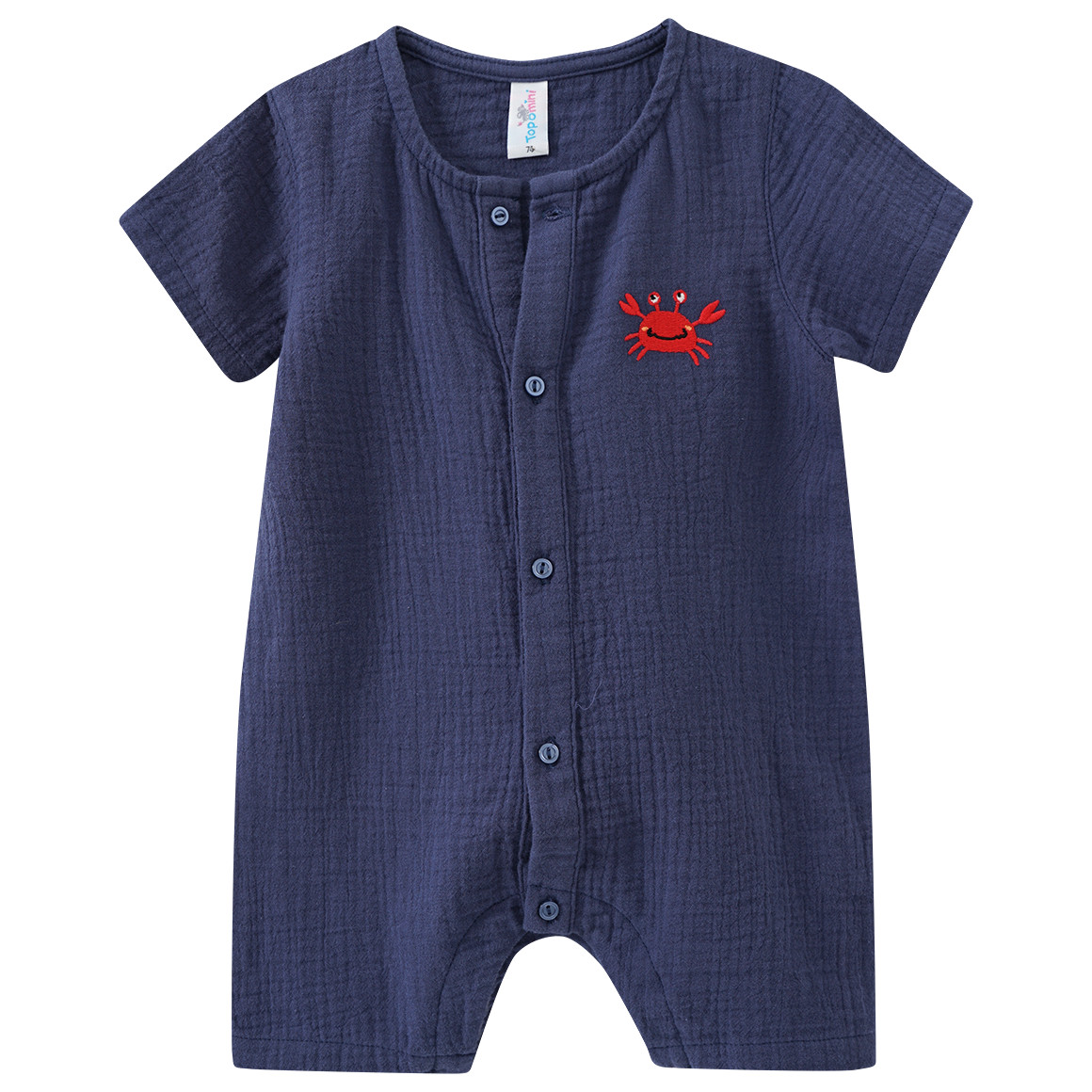 Baby Musselin-Overall mit Stickerei von Topomini
