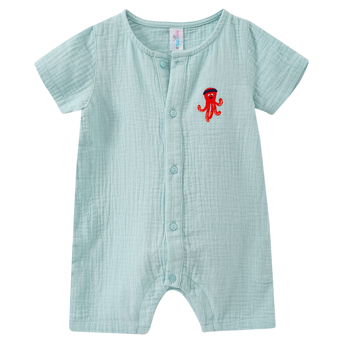 Baby Musselin-Overall mit Stickerei von Topomini