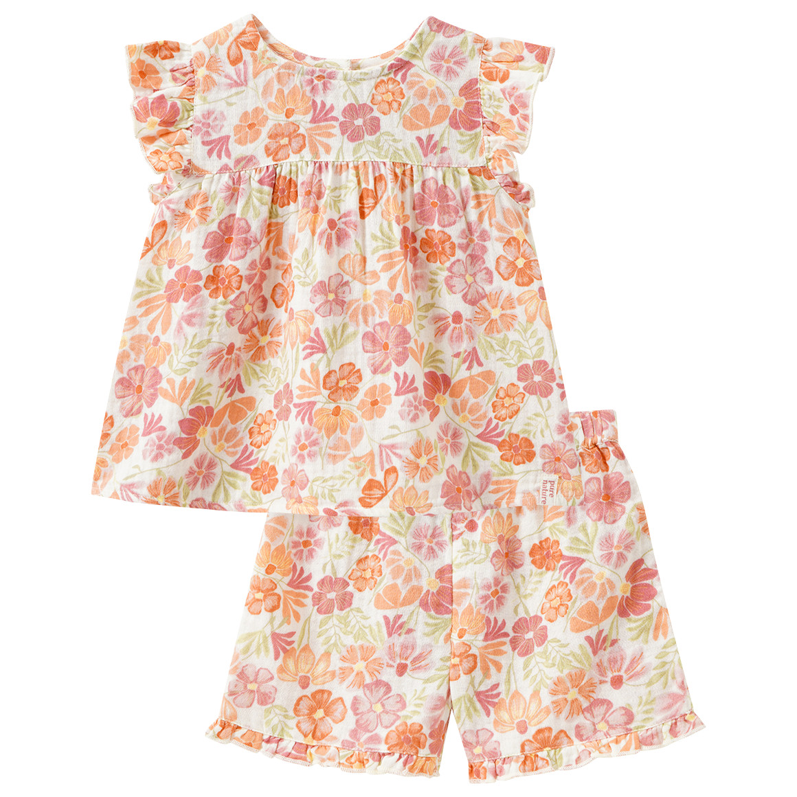 Baby Musselin-Set mit Bluse und Shorts von Topomini