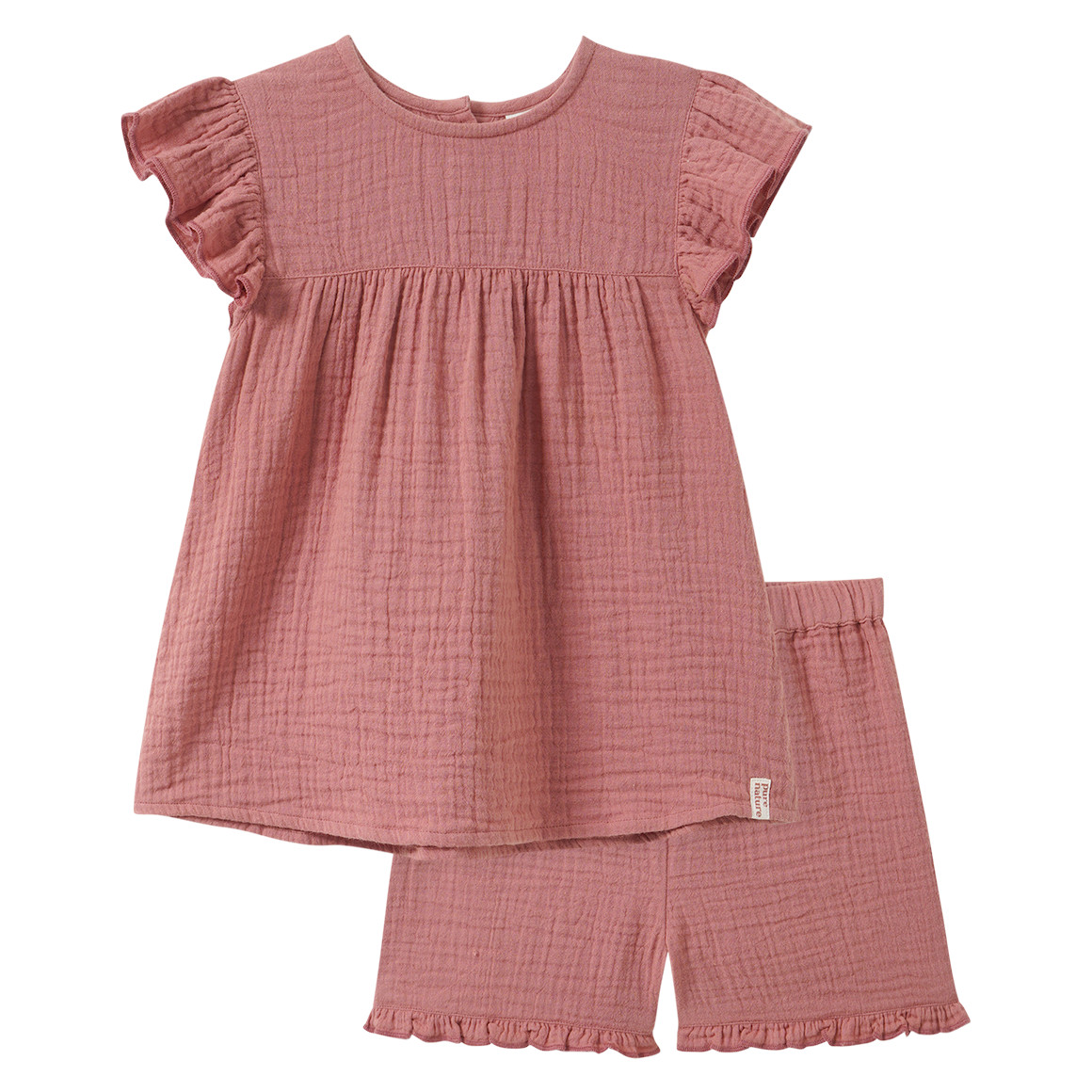 Baby Musselin-Set mit Bluse und Shorts von Topomini