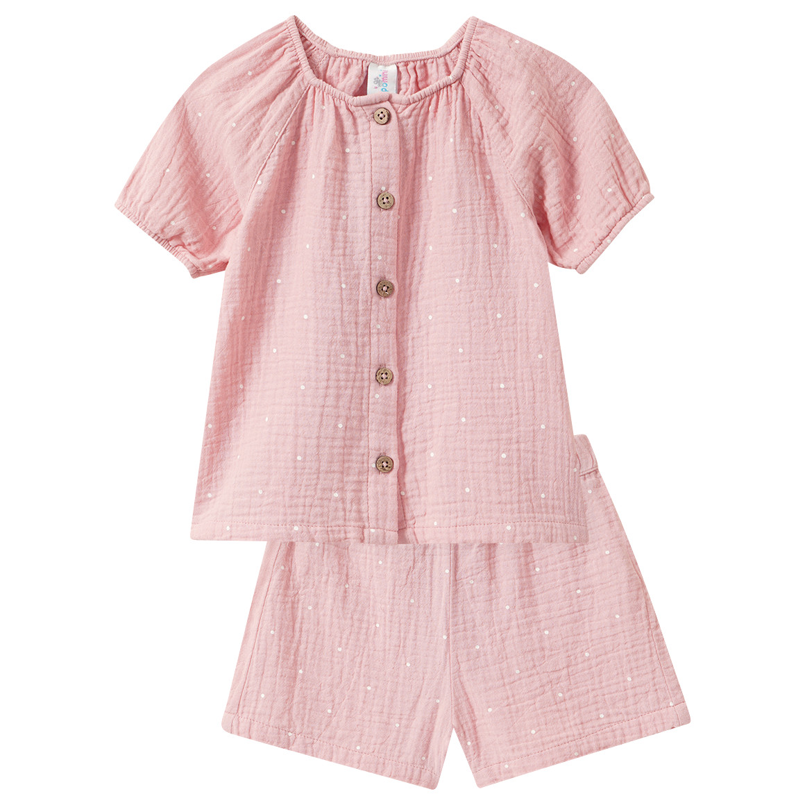 Baby Musselin-Set mit Bluse und Shorts von Topomini