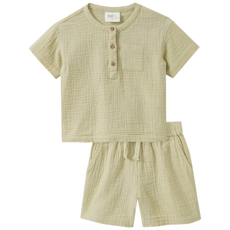 Baby Musselin-Set mit Shirt und Shorts von Topomini