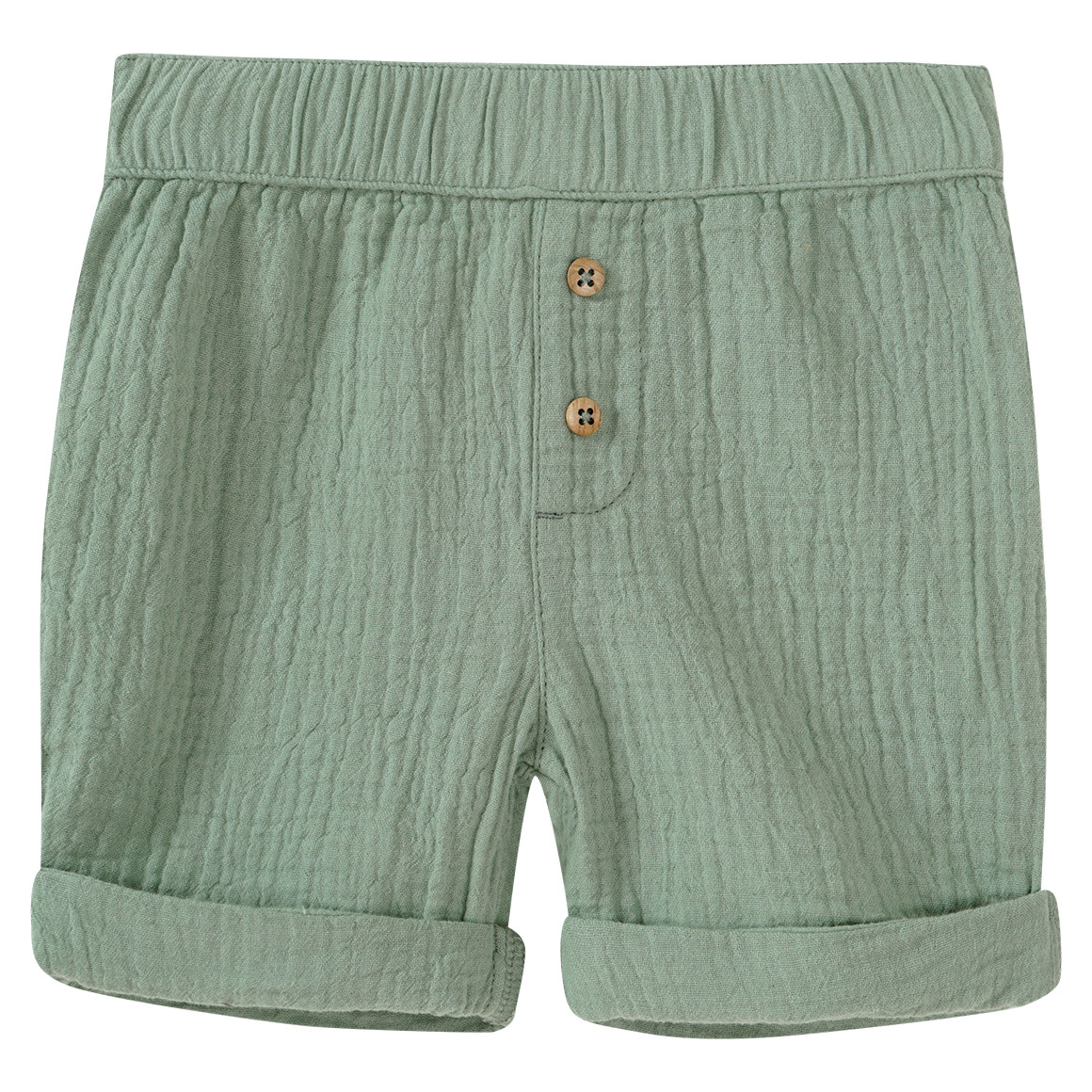 Baby Musselin-Shorts mit Zierknöpfen von Topomini