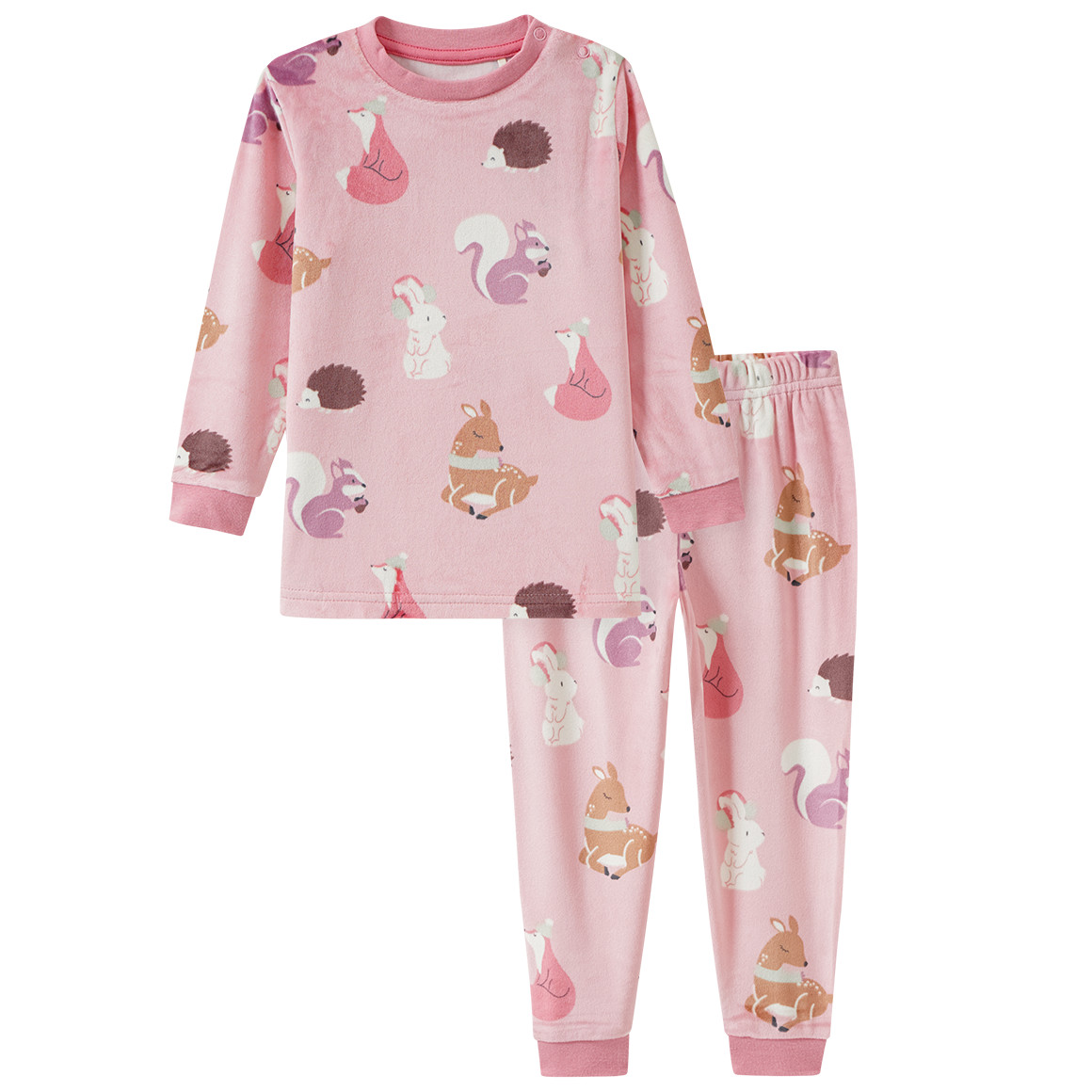 Baby Nicki-Schlafanzug mit Waldtier-Allover von Topomini