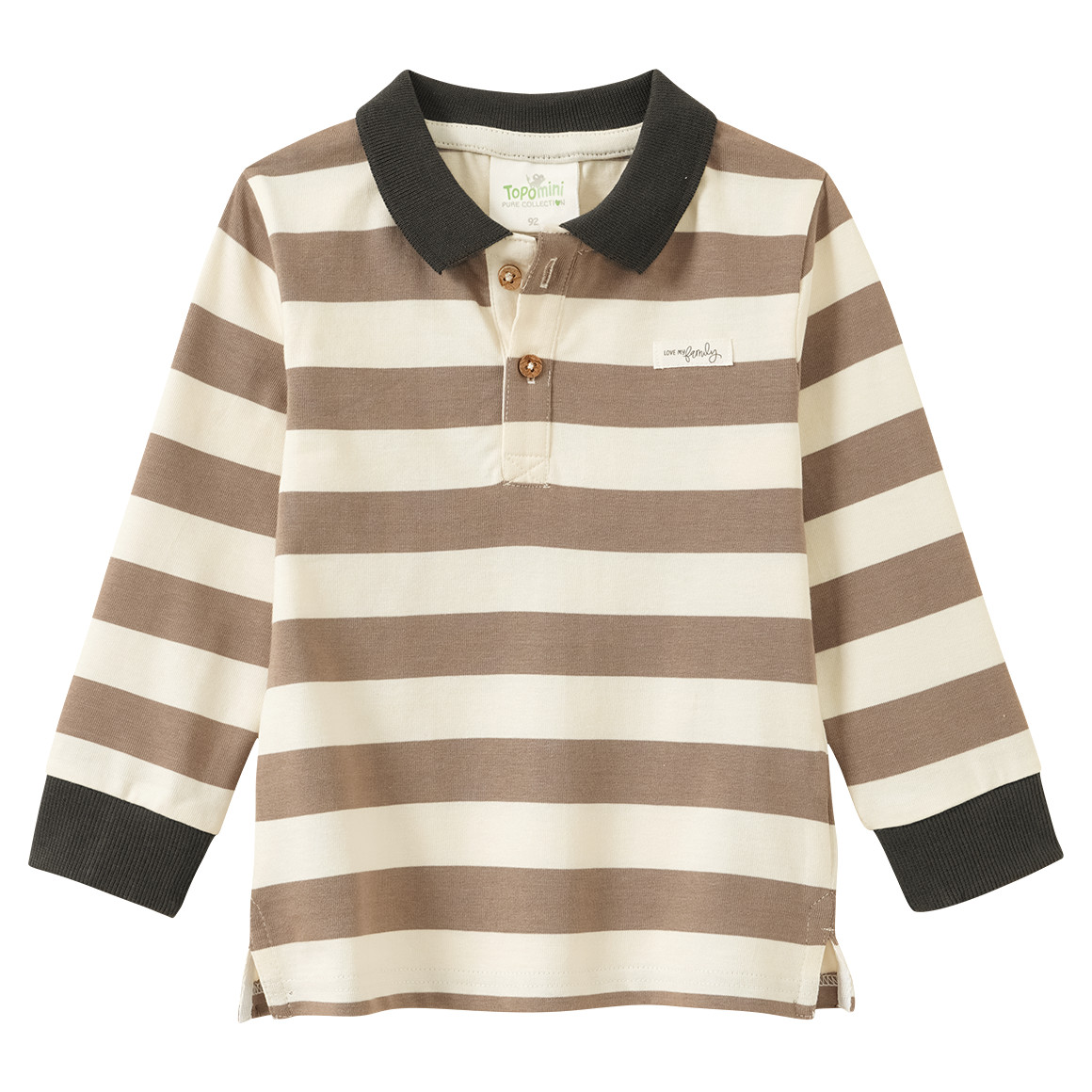 Baby Polo-Langarmshirt mit Streifen von Topomini