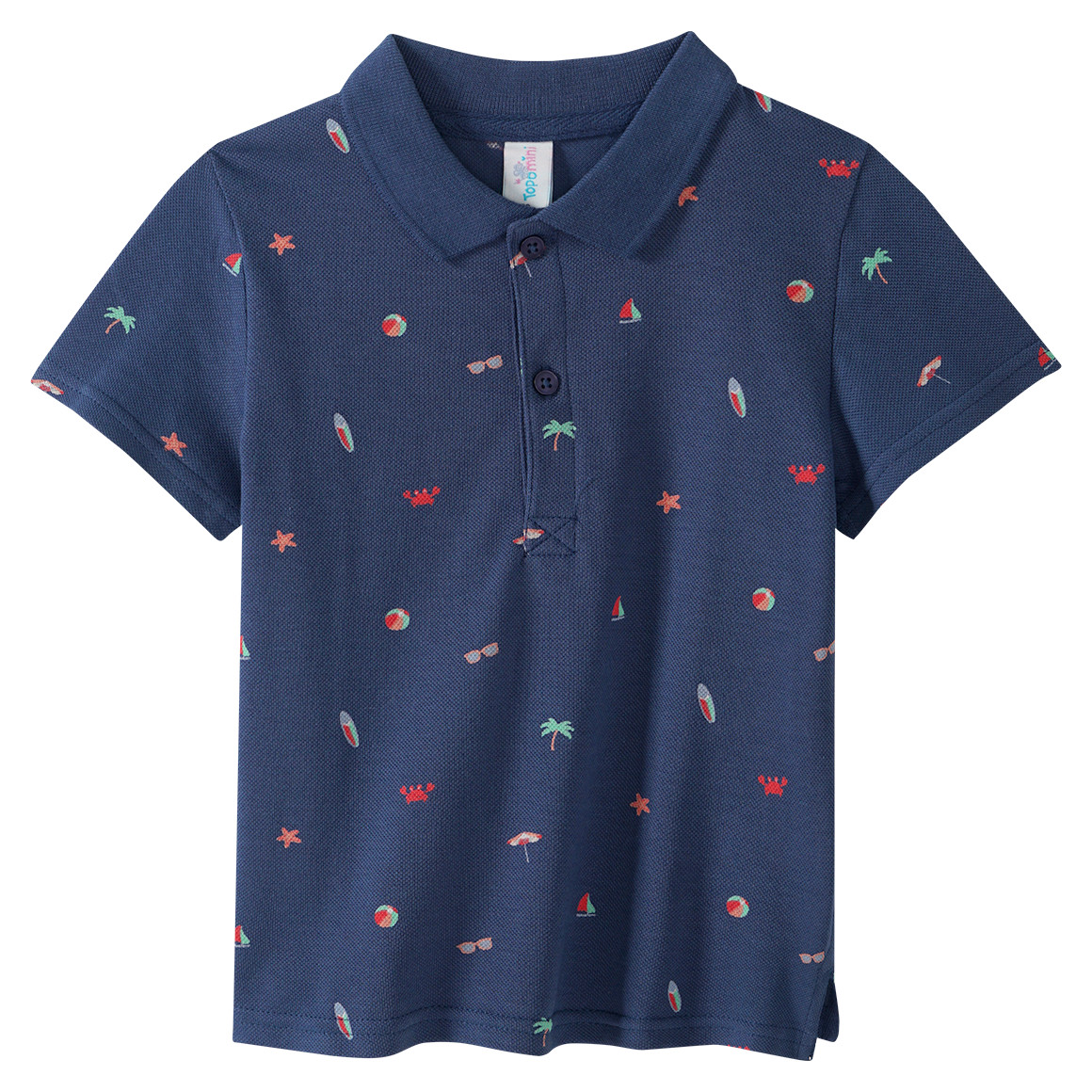 Baby Poloshirt mit Allover-Print Baby Poloshirt mit Allover-Print von Topomini