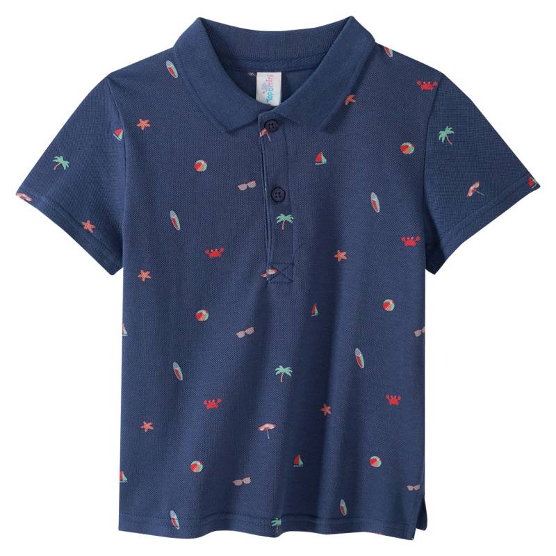 Baby Poloshirt mit Allover-Print von Topomini
