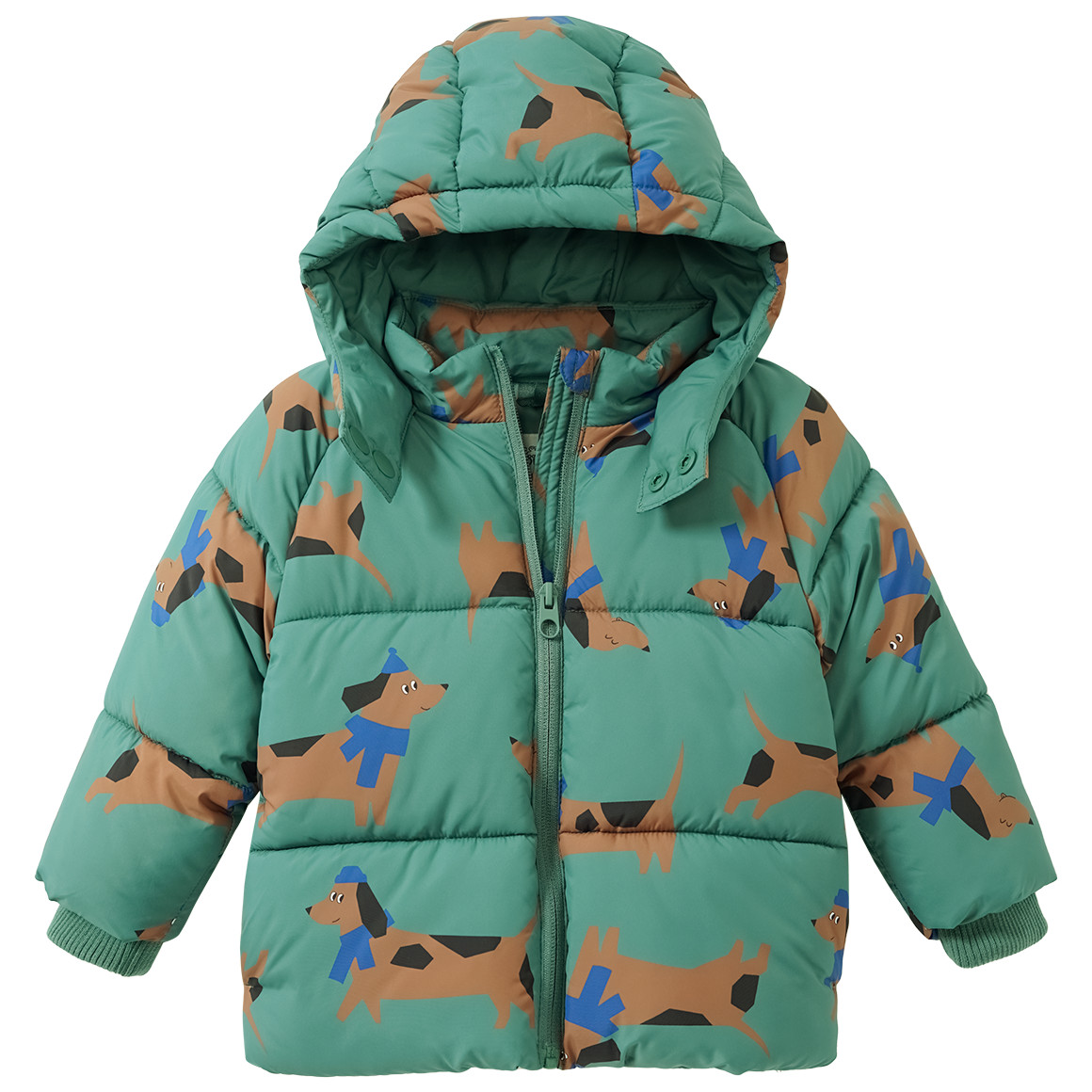 Baby Pufferjacke mit Dackel-Allover Baby Pufferjacke mit Dackel-Allover von Topomini