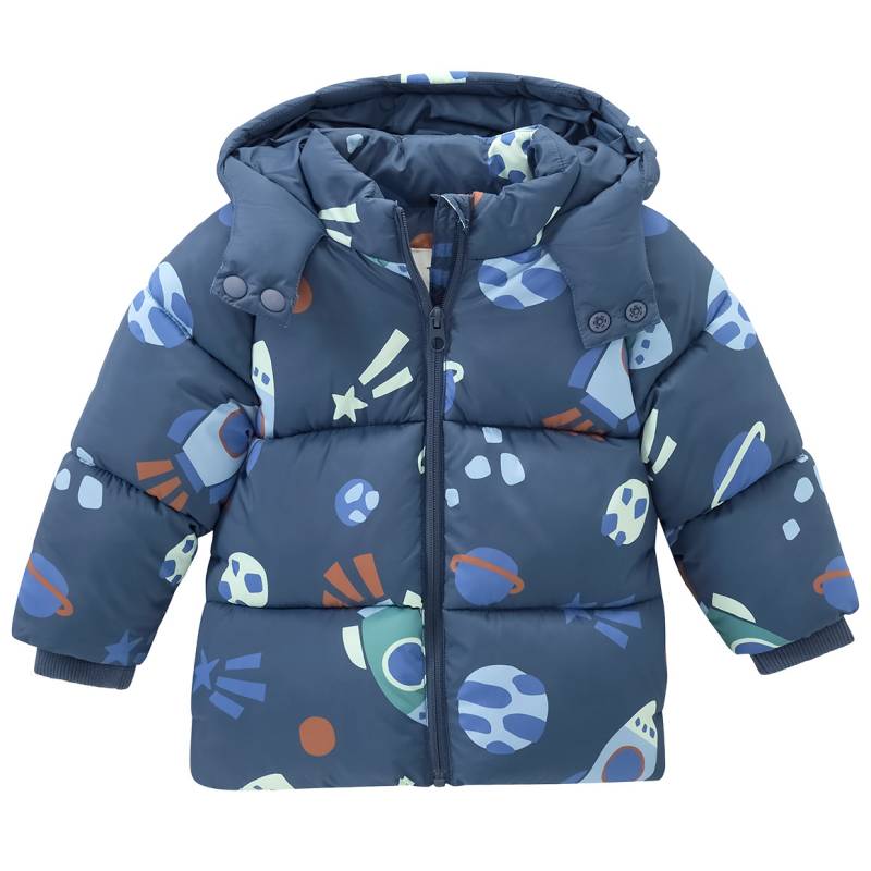 Baby Pufferjacke mit Weltraum-Allover Baby Pufferjacke mit Weltraum-Allover von Topomini
