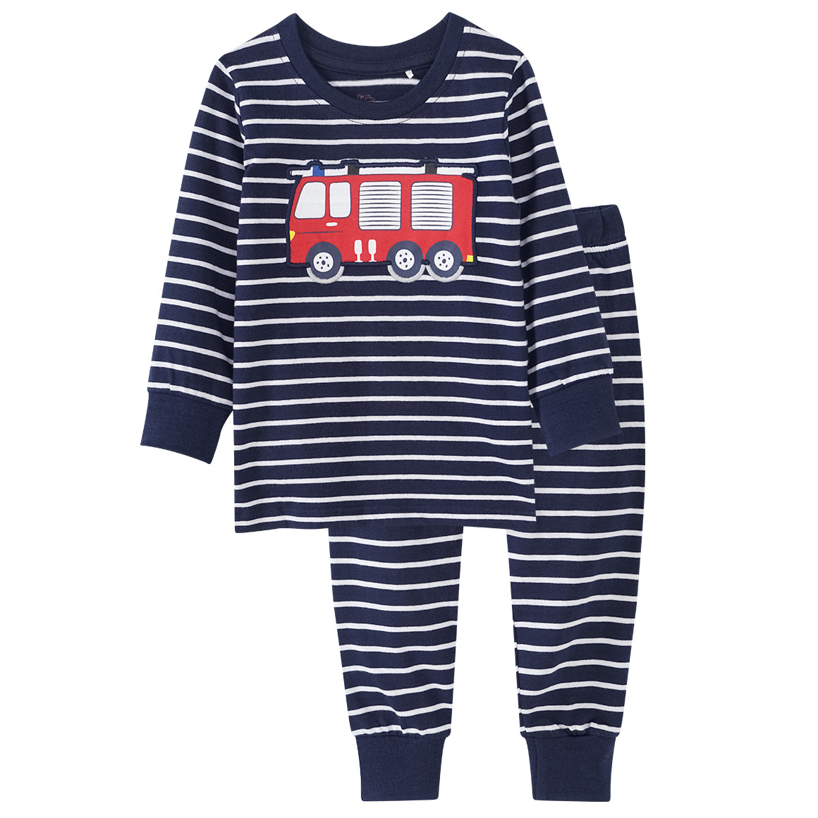 Baby Schlafanzug mit Feuerwehr-Applikation von Topomini