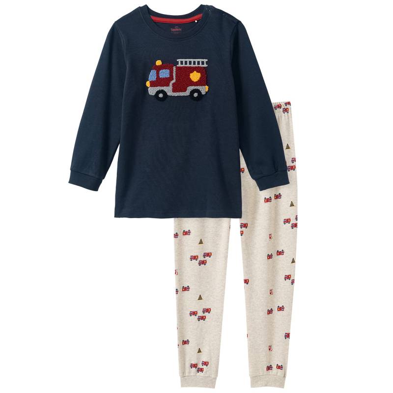 Baby Schlafanzug mit Feuerwehr-Applikation von Topomini