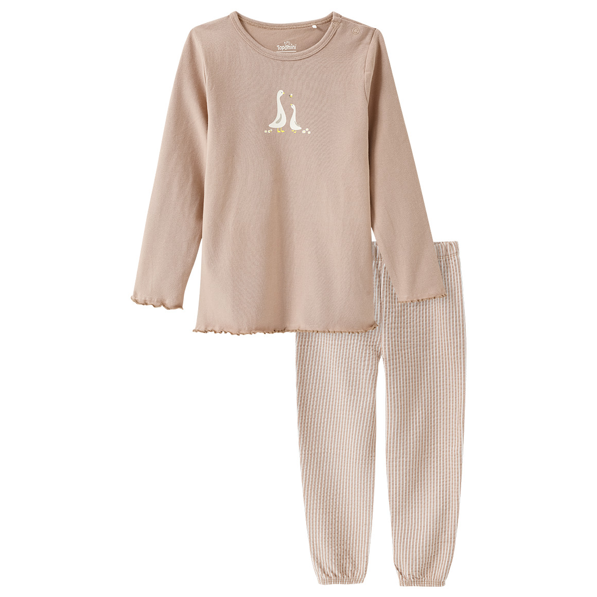 Baby Schlafanzug mit Gänse-Print von Topomini