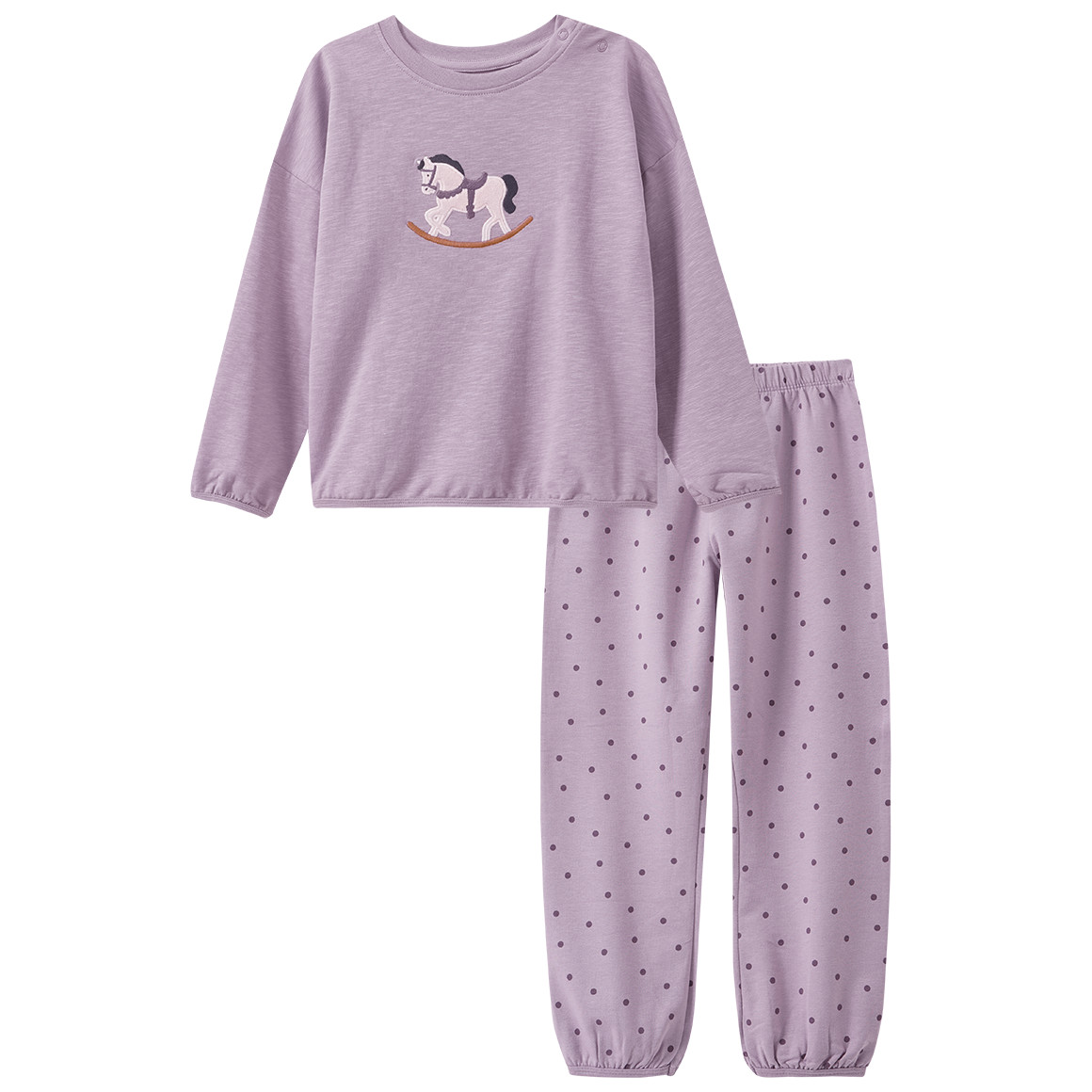 Baby Schlafanzug mit Schaukelpferd-Motiv Baby Schlafanzug mit Schaukelpferd-Motiv von Topomini