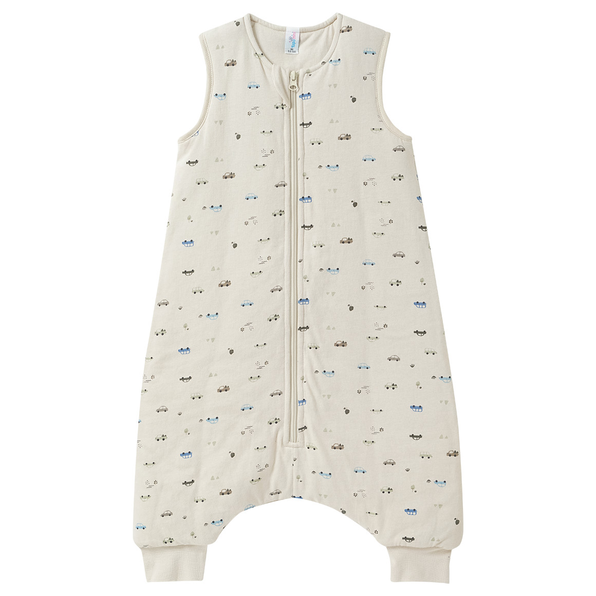 Baby Schlafoverall mit Bein und Auto-Print von Topomini