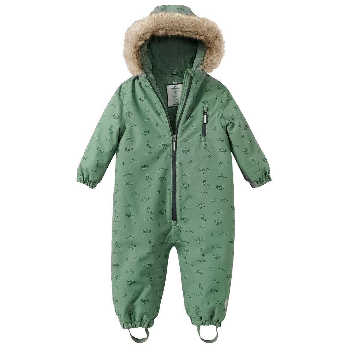 Baby Schneeoverall mit Fellimitat Baby Schneeoverall mit Fellimitat von Topomini