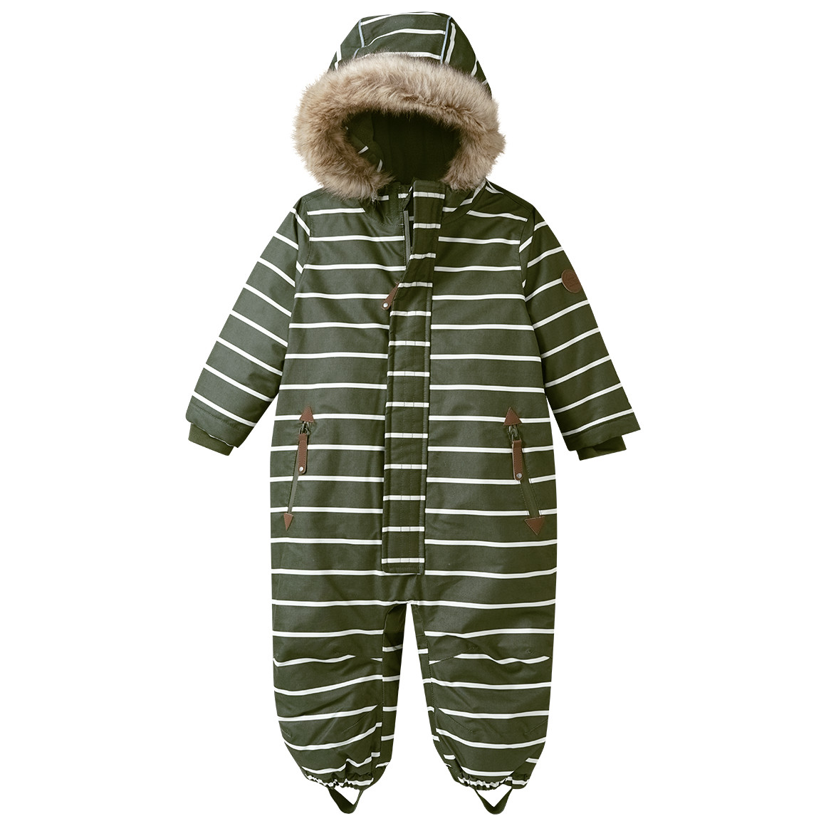 Baby Schneeoverall mit Fellkapuze von Topomini