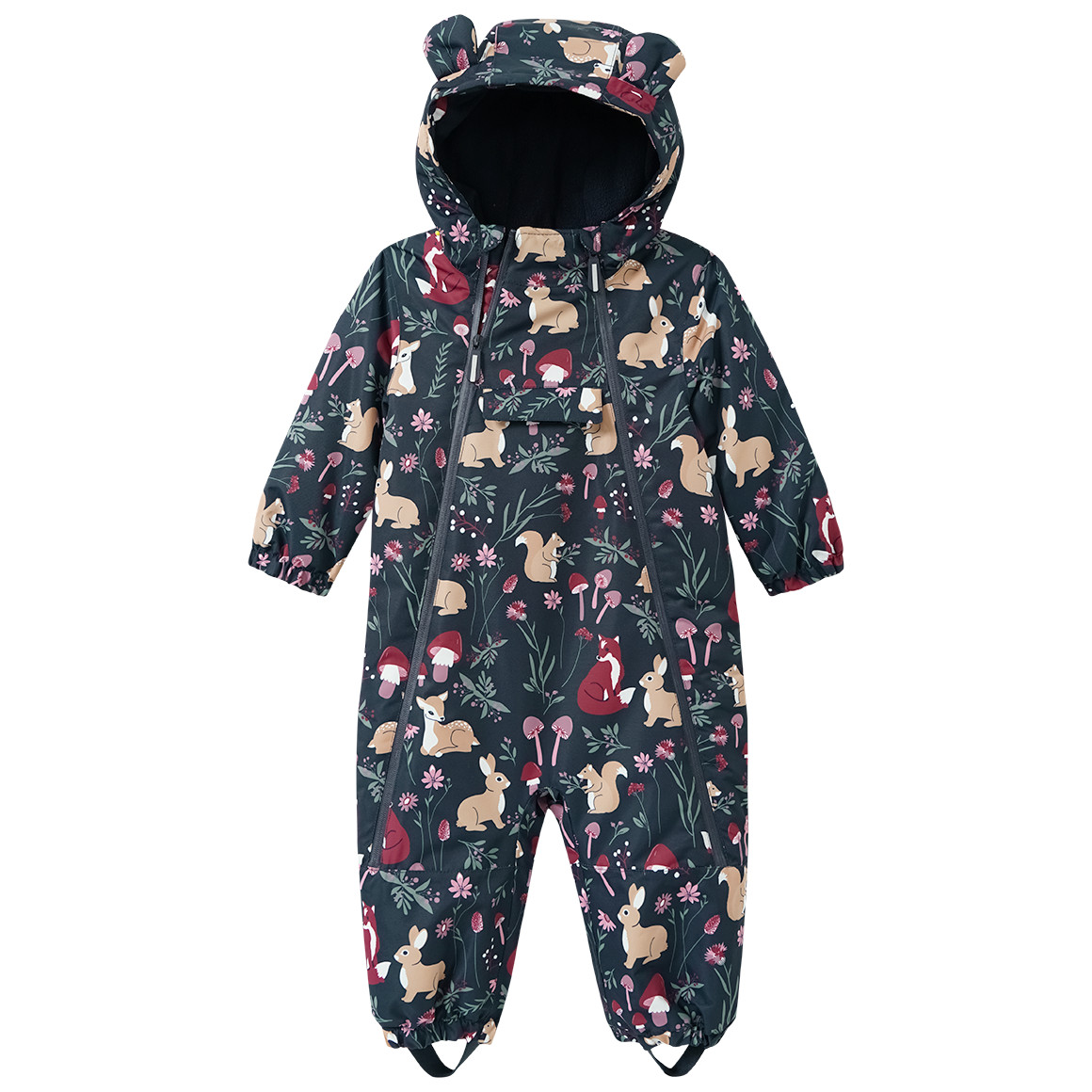 Baby Schneeoverall mit Waldtier-Allover von Topomini