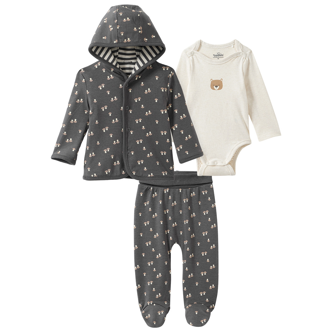 Baby Set aus Jacke, Body und Hose von Topomini