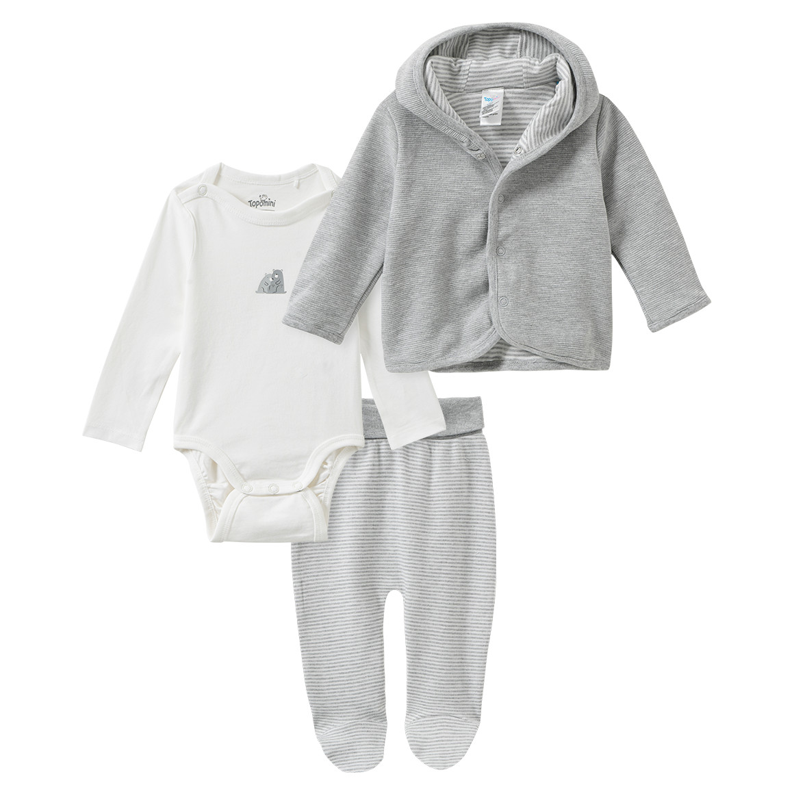 Baby Set aus Jacke, Body und Hose von Topomini