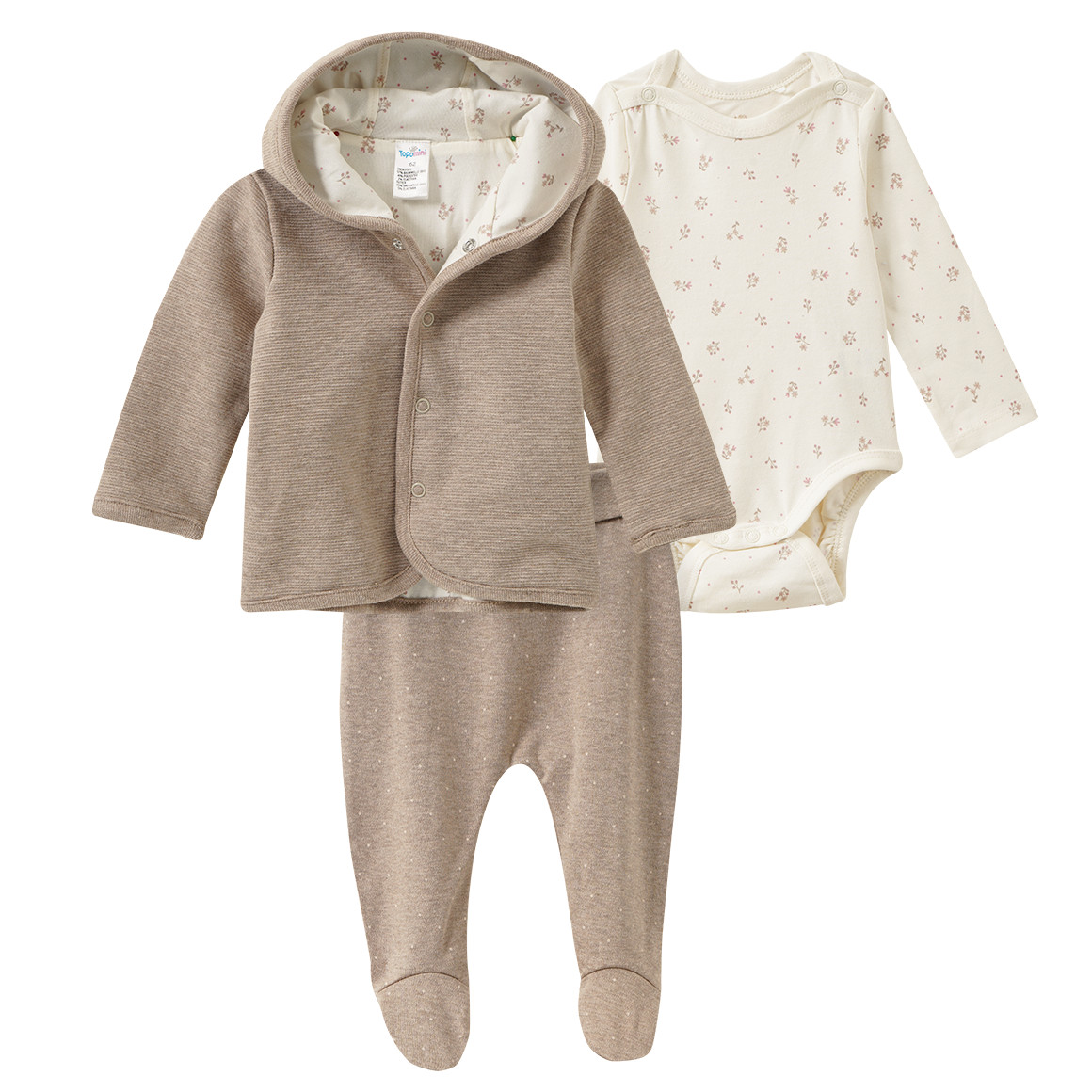 Baby Set aus Jacke, Body und Hose von Topomini