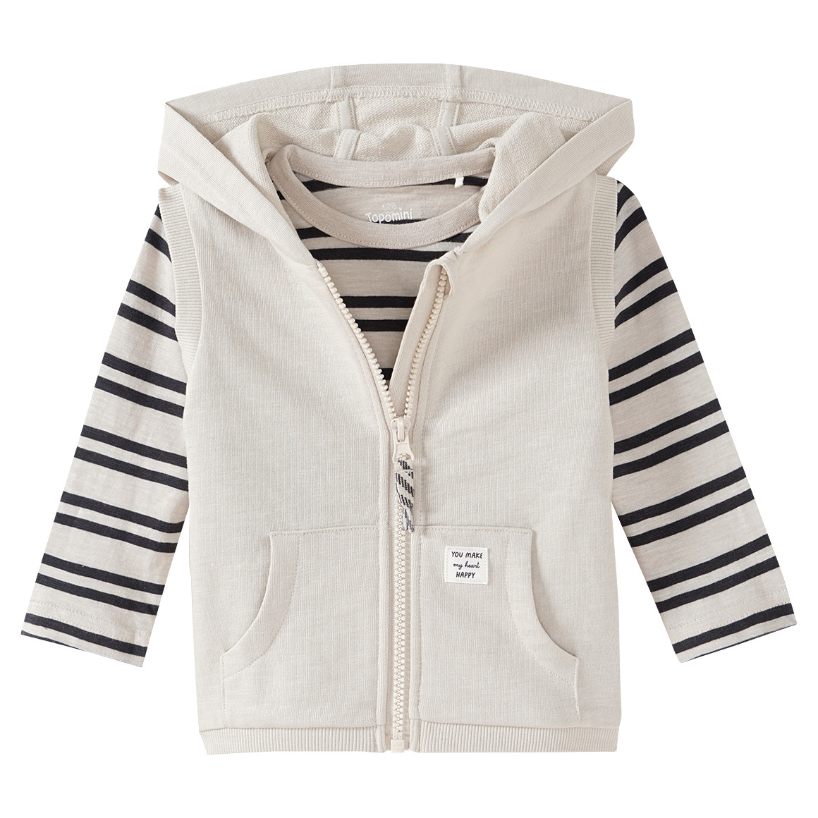 Baby Set aus Sweatweste und Langarmshirt Baby Set aus Sweatweste und Langarmshirt von Topomini