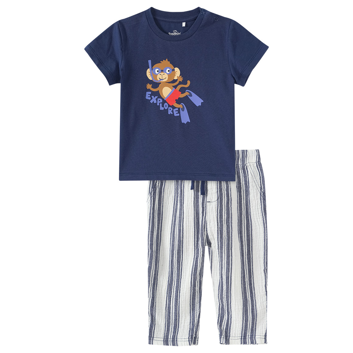 Baby Set aus T-Shirt und Musselin-Hose von Topomini