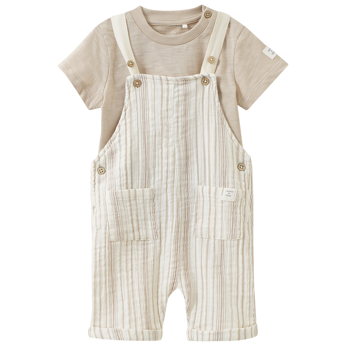 Baby Set mit Latzhose und T-Shirt von Topomini