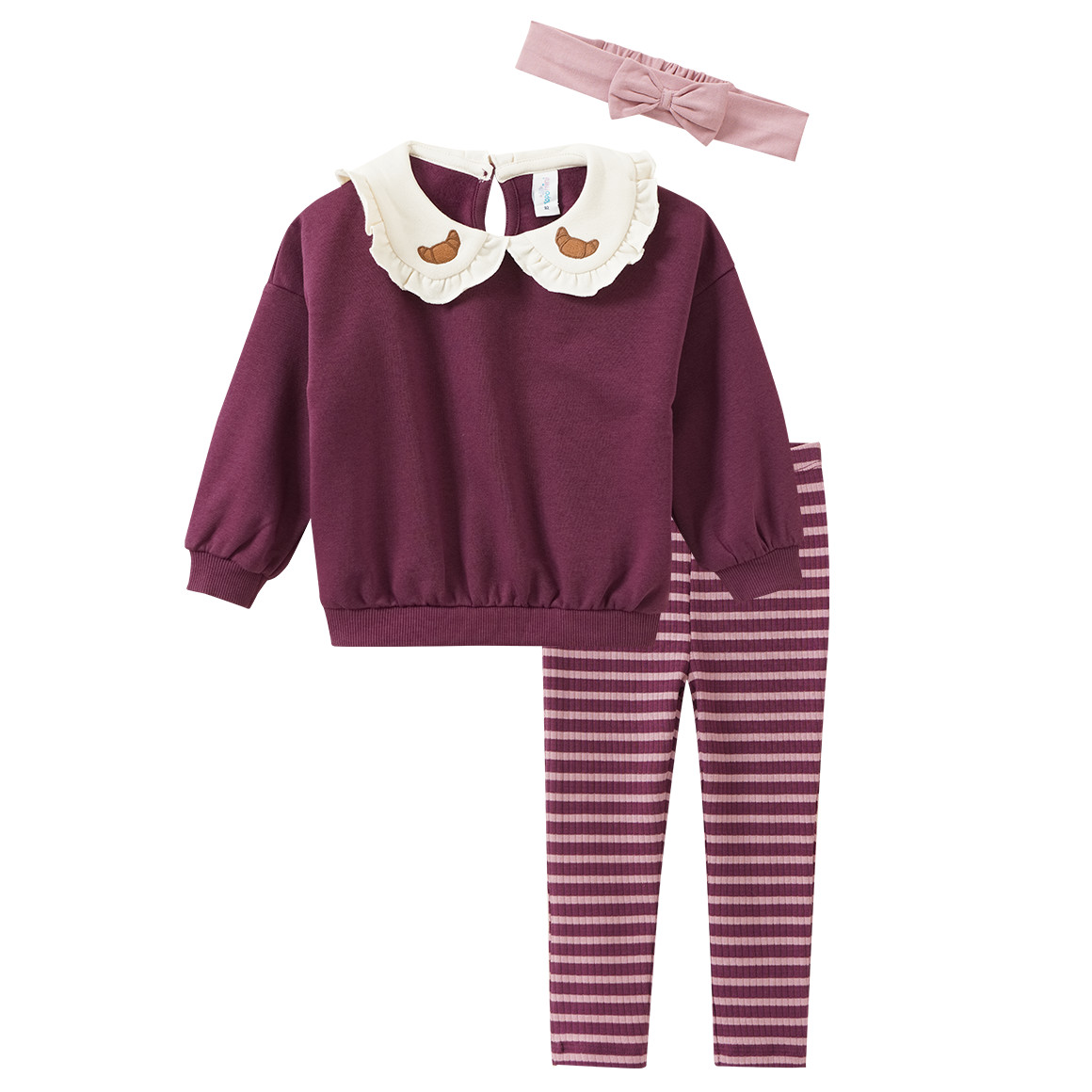 Baby Set mit Sweatshirt, Leggings und Bandana von Topomini