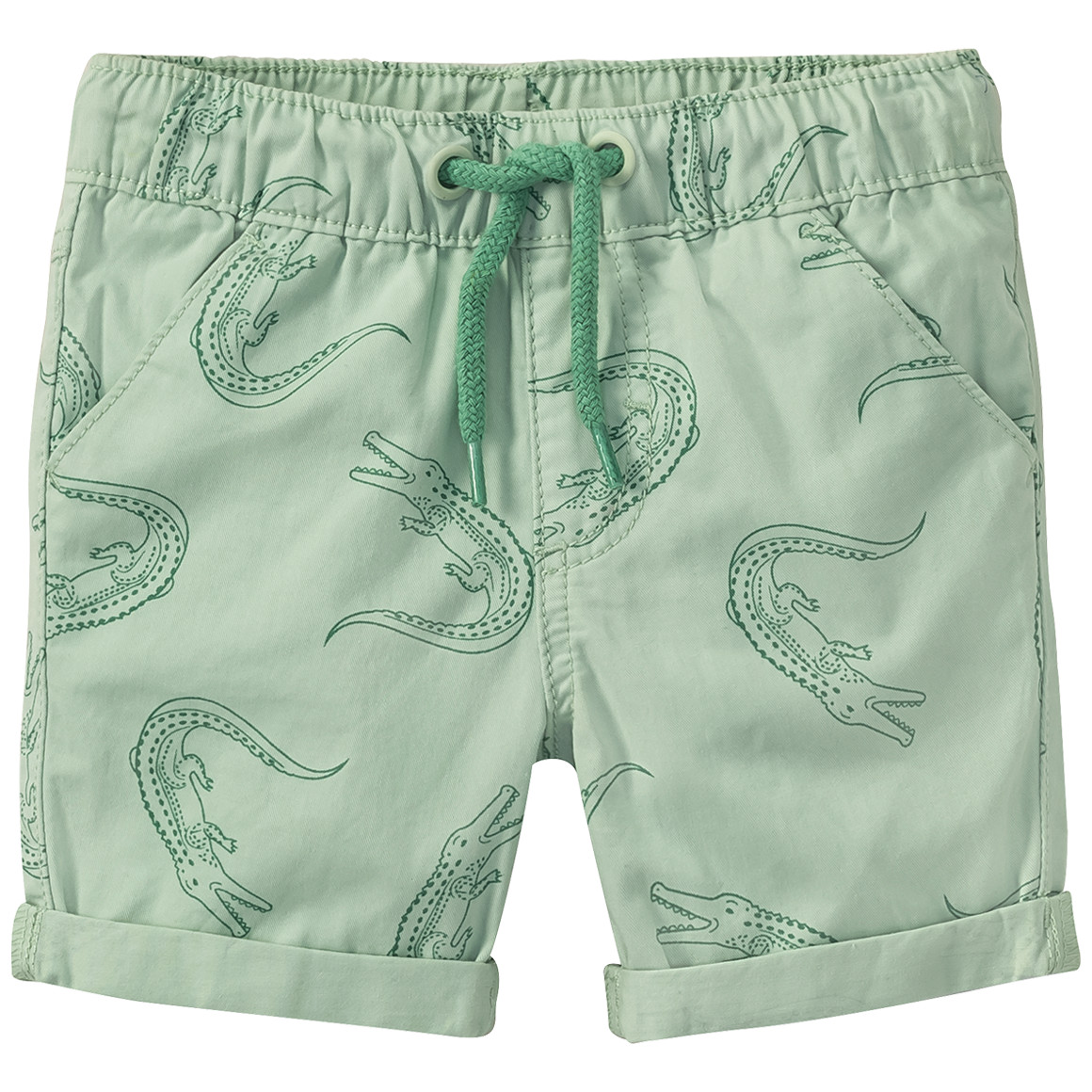 Baby Shorts mit Krokodil-Print von Topomini