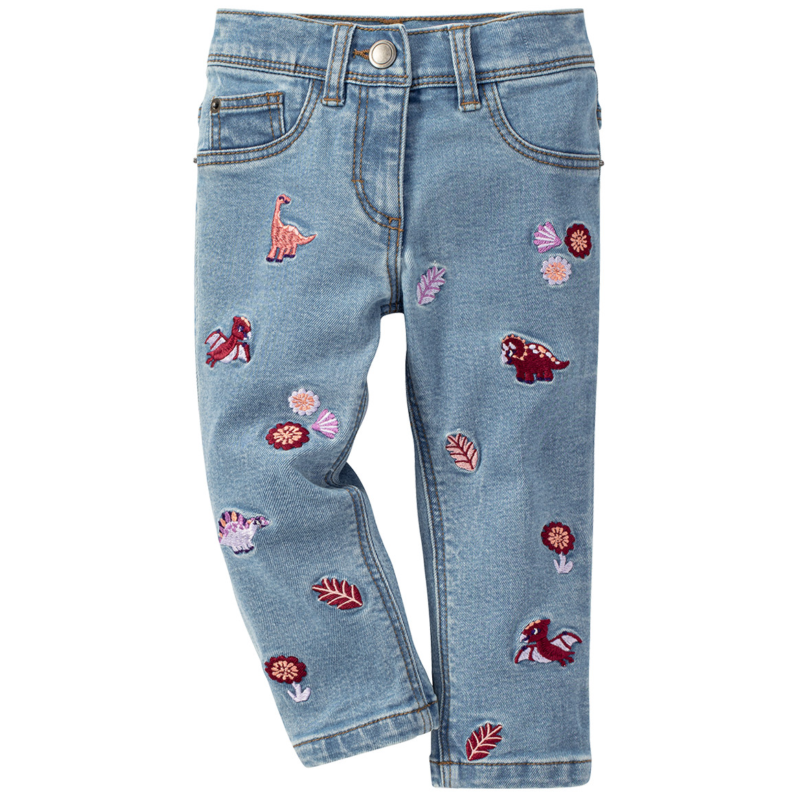 Baby Skinny-Jeans mit Stickereien von Topomini