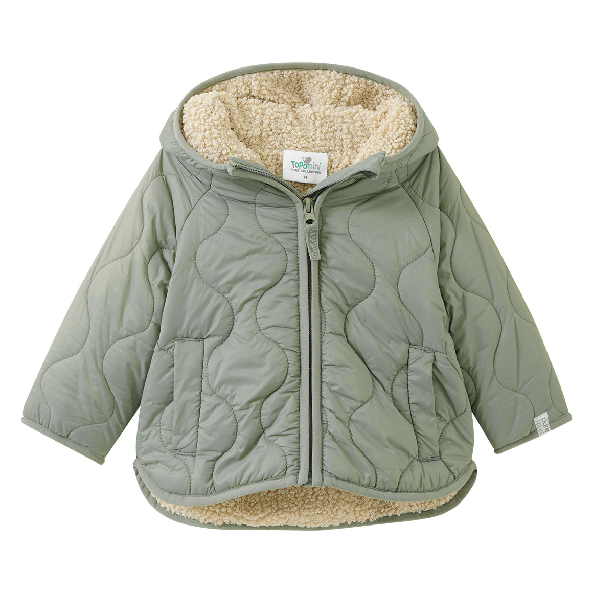 Baby Steppjacke mit Teddyfutter von Topomini