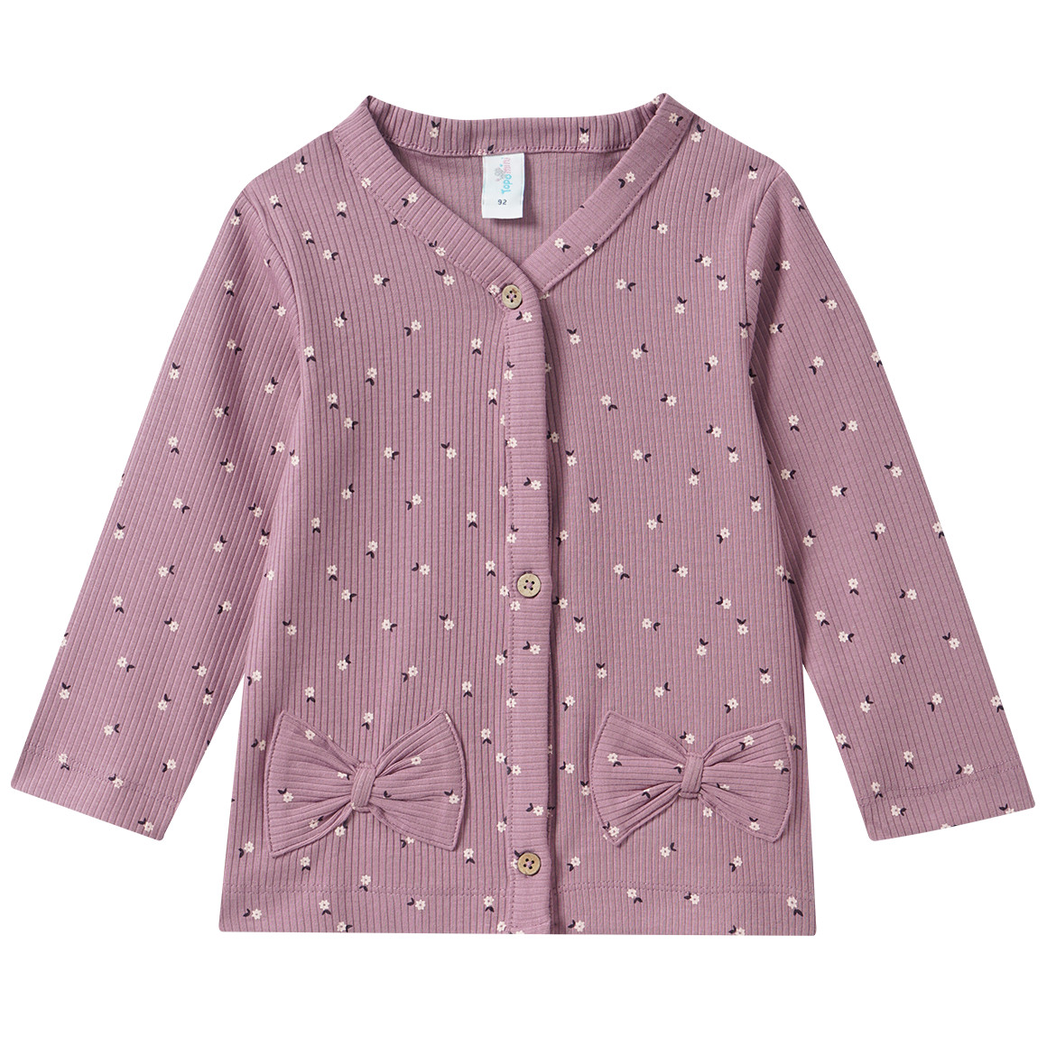 Baby Strickjacke mit Allover-Muster von Topomini