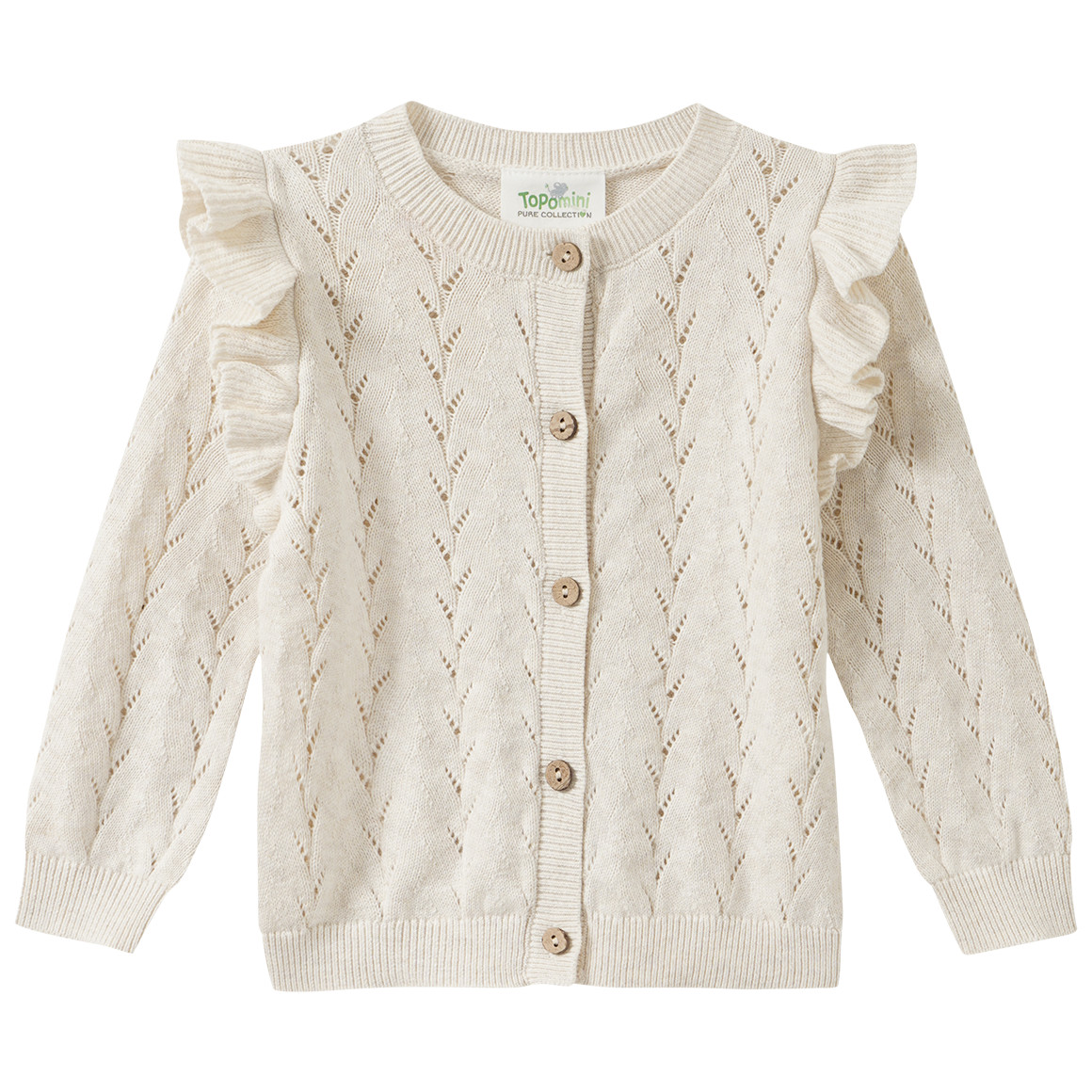 Baby Strickjacke mit Rüschen Baby Strickjacke mit Rüschen von Topomini