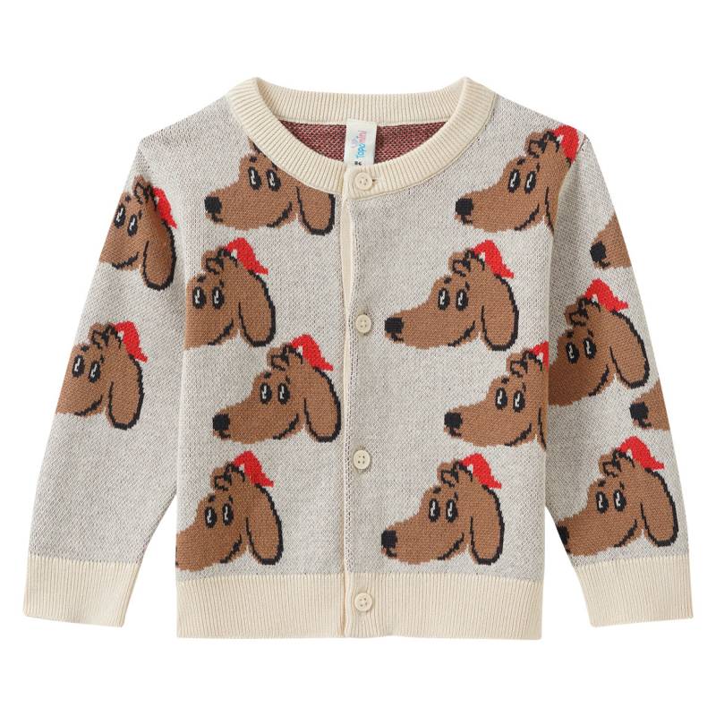 Baby Strickjacke mit Tier-Allover von Topomini