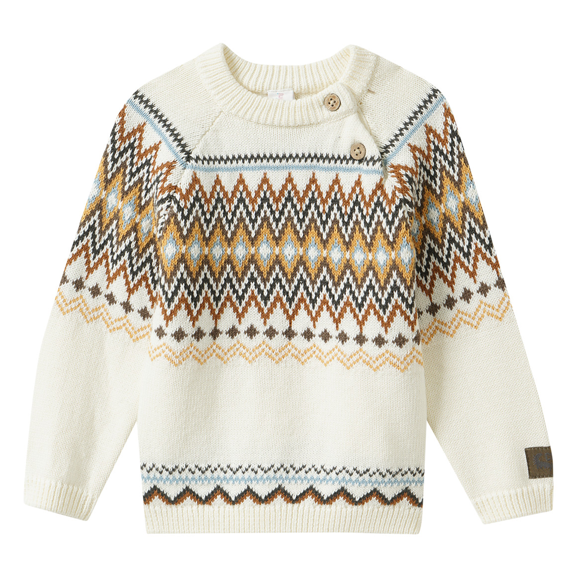 Baby Strickpullover mit Norweger-Muster von Topomini