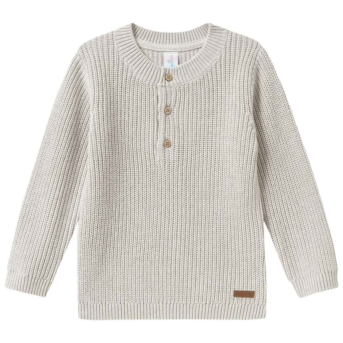 Baby Strickpullover mit Serafino-Ausschnitt von Topomini
