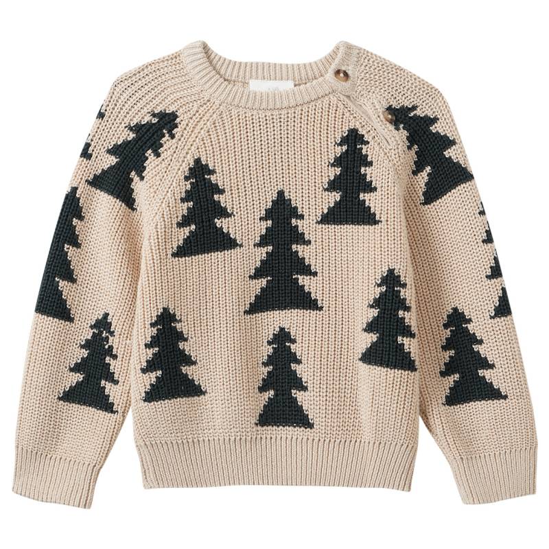 Baby Strickpullover mit Tannen-Allover Baby Strickpullover mit Tannen-Allover von Topomini