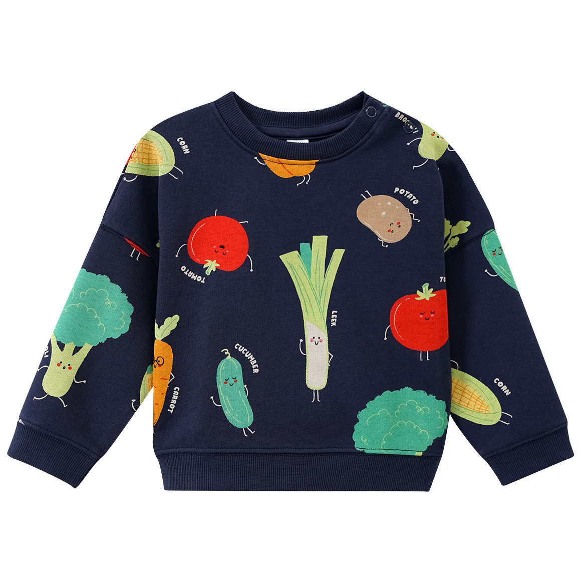 Baby Sweatshirt mit Gemüse-Allover von Topomini