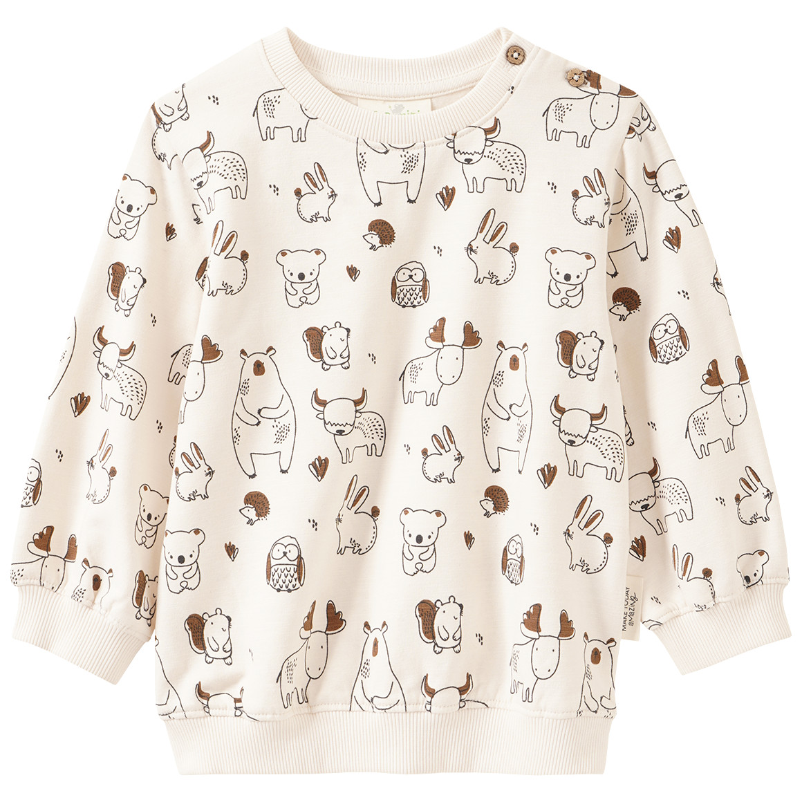 Baby Sweatshirt mit Waldtieren von Topomini