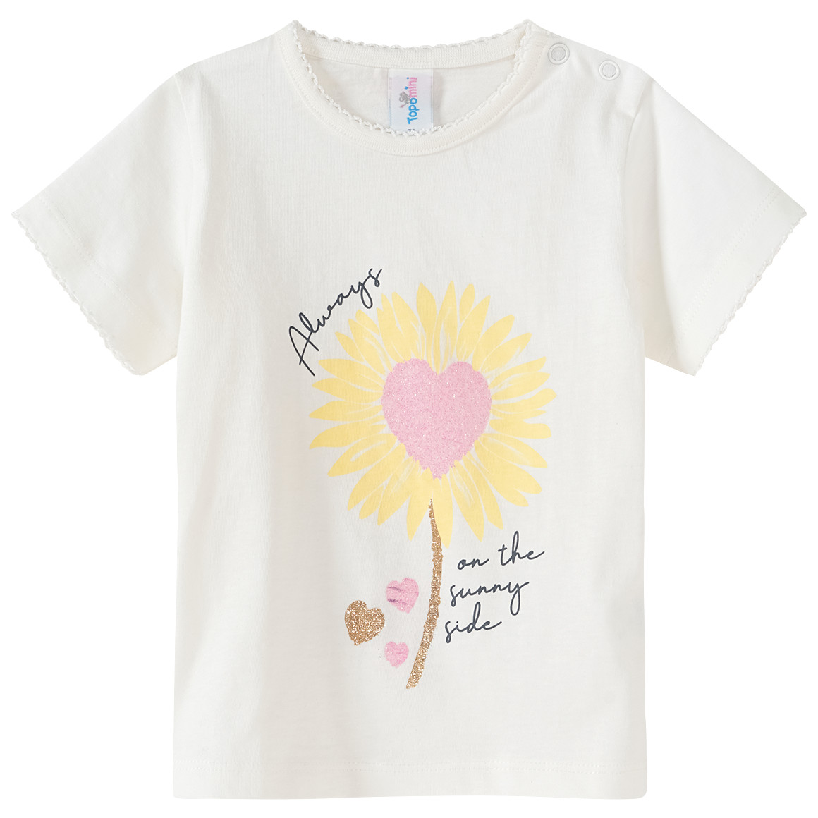 Baby T-Shirt Glitzer-Print von Topomini