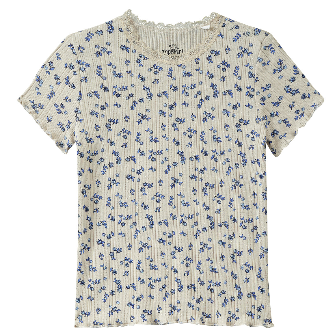 Baby T-Shirt mit Ajour-Muster von Topomini