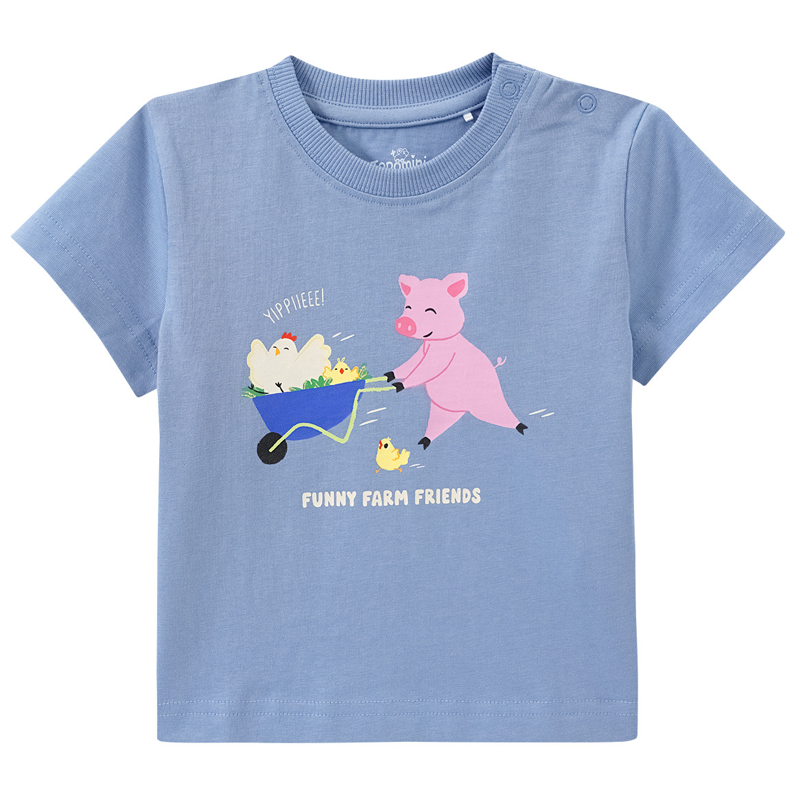 Baby T-Shirt mit Bauernhof-Print von Topomini
