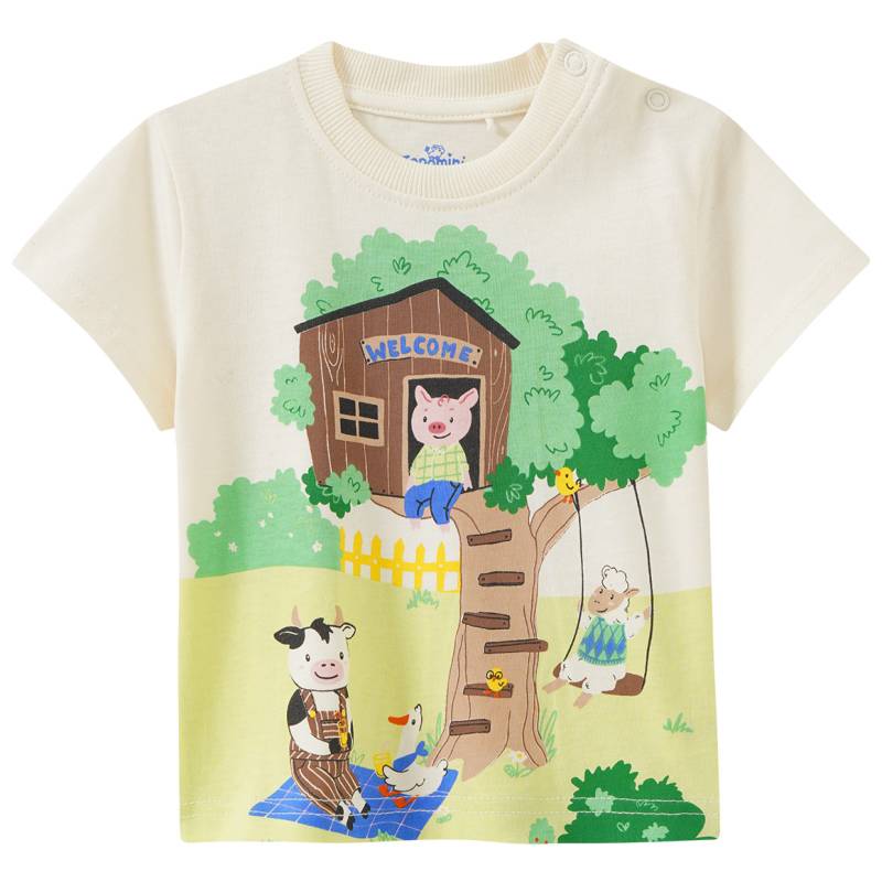 Baby T-Shirt mit Bauernhof-Print von Topomini