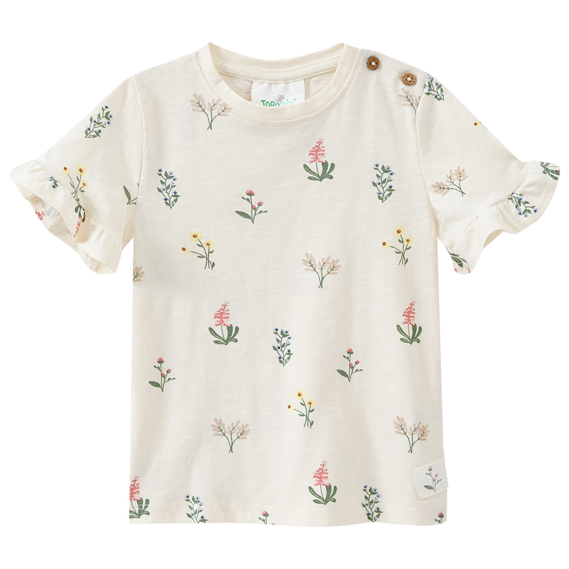 Baby T-Shirt mit Blumen-Print von Topomini