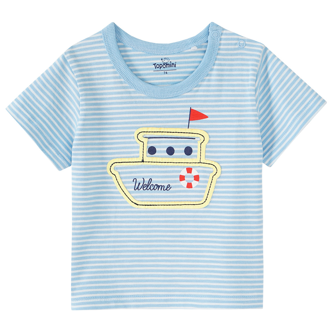 Baby T-Shirt mit Boot-Motiv von Topomini