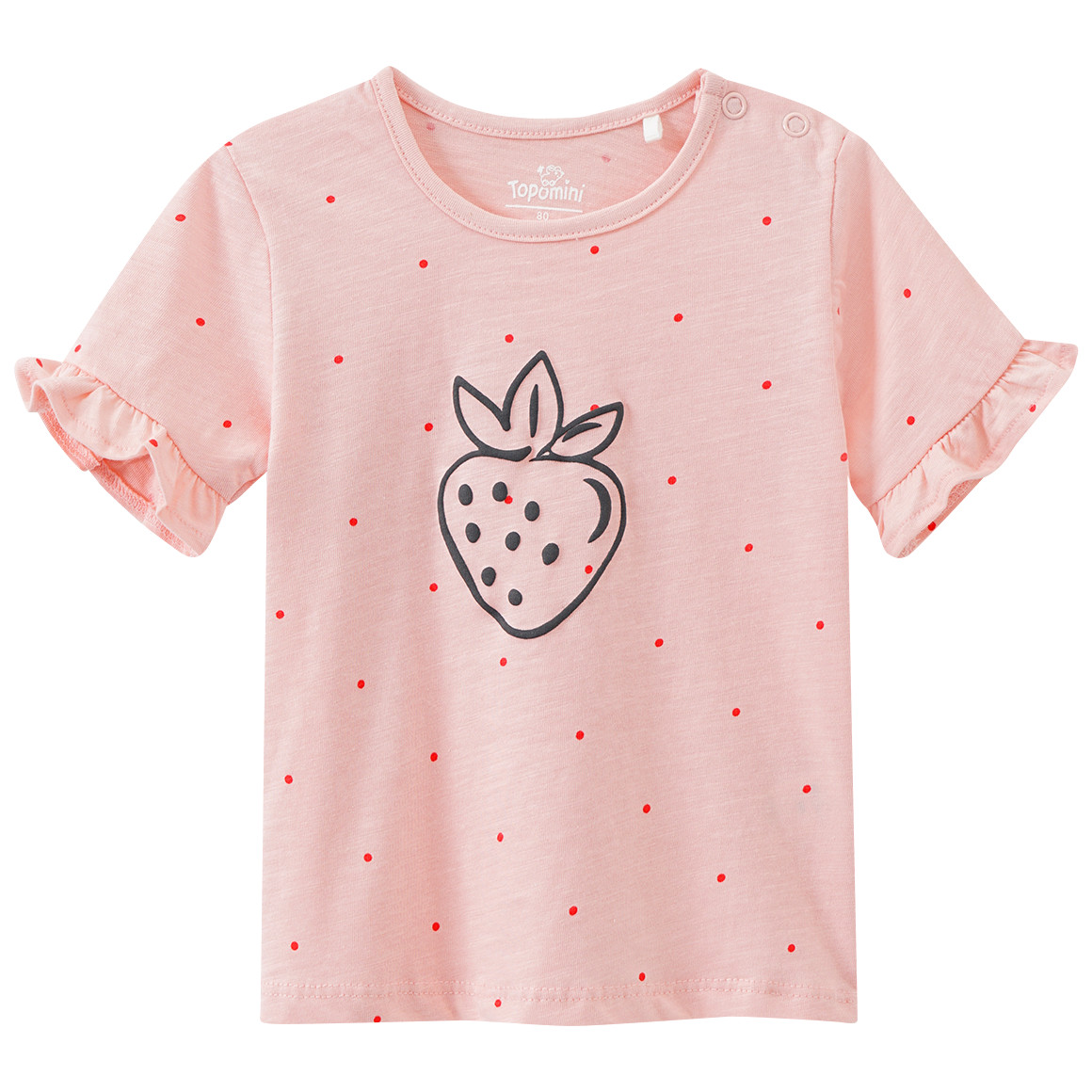 Baby T-Shirt mit Erdbeer-Print von Topomini