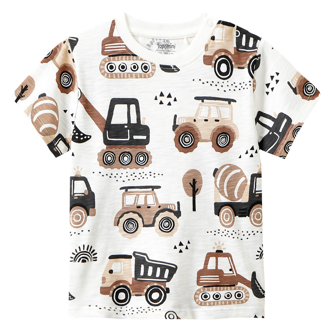Baby T-Shirt mit Fahrzeug-Motiven von Topomini