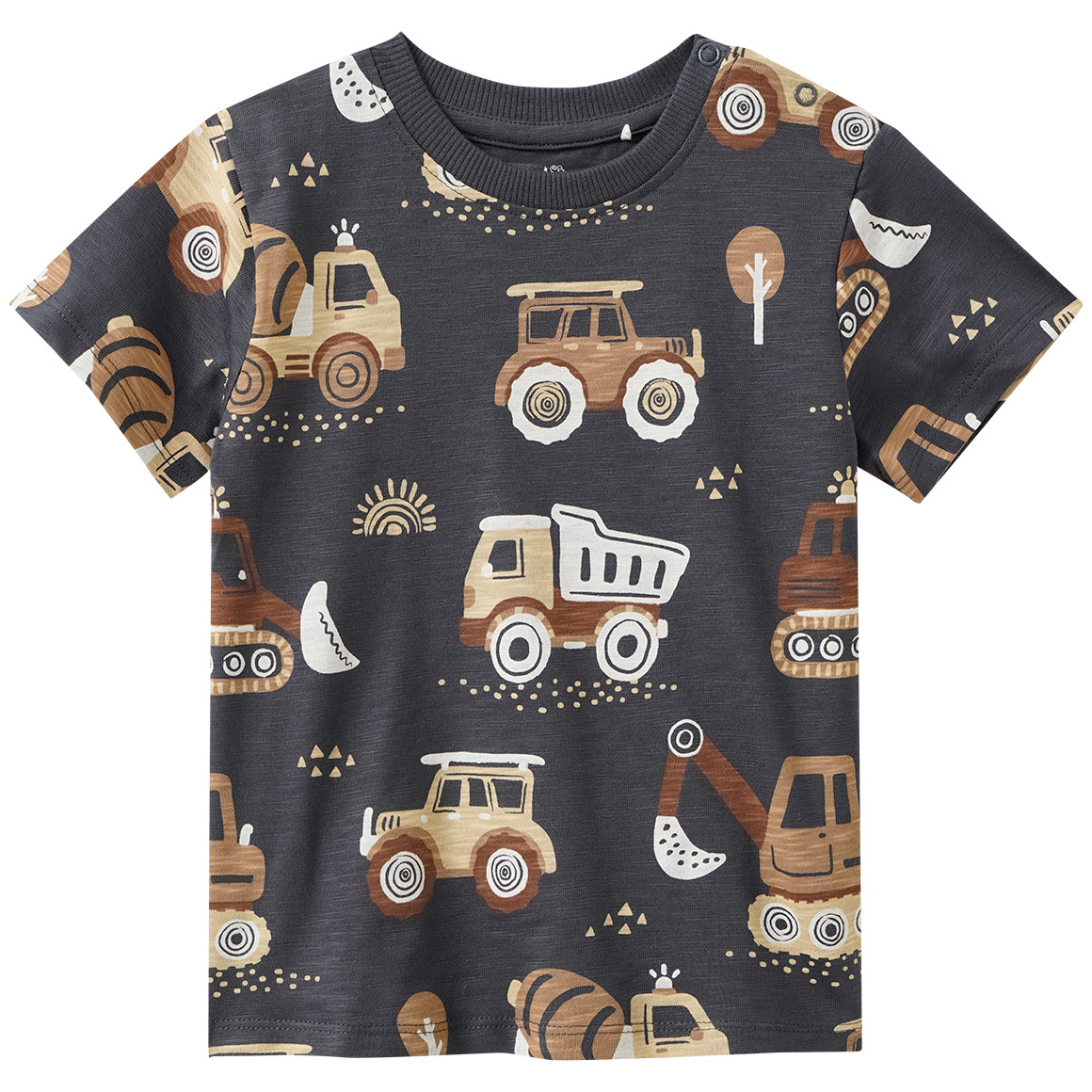 Baby T-Shirt mit Fahrzeug-Motiven von Topomini