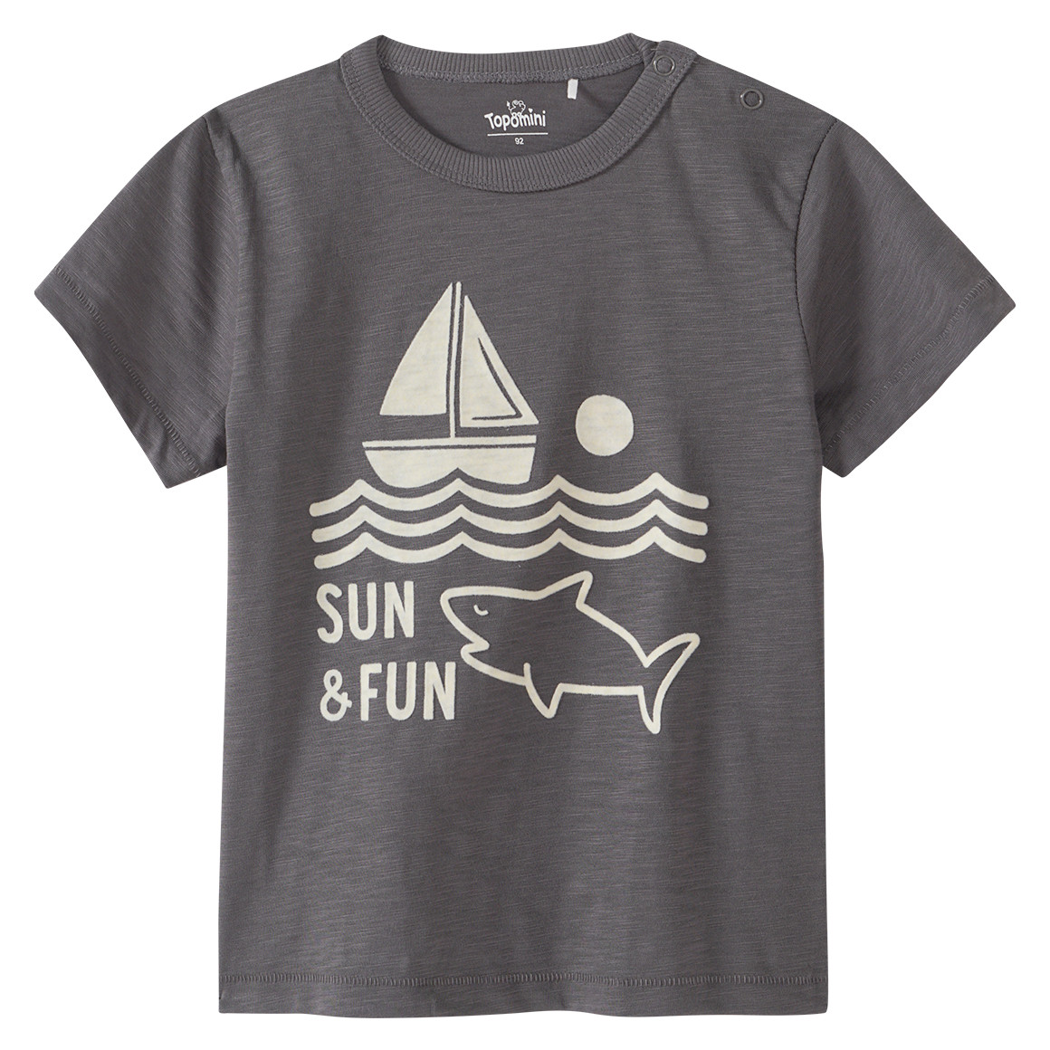 Baby T-Shirt mit Flockprint Baby T-Shirt mit Flockprint von Topomini